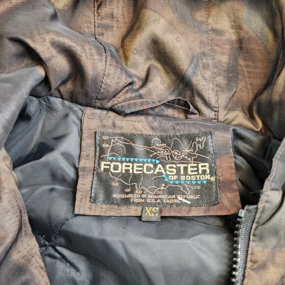 Forecaster of Boston Vintage Coat Jacket XS Hooded Long Brown Pockets Nylon - Picture 6 of 8